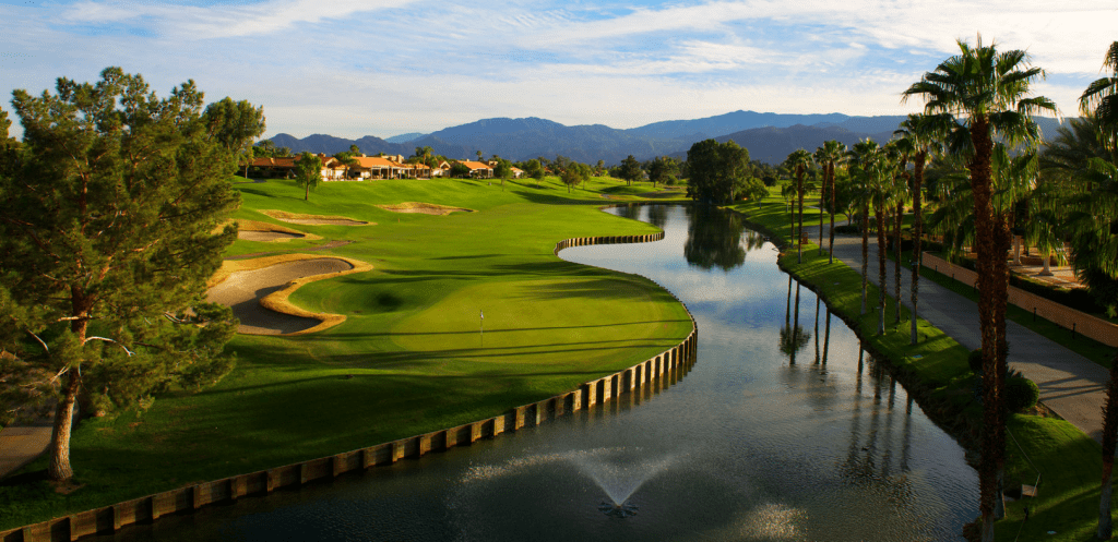 Canal view of golf course 